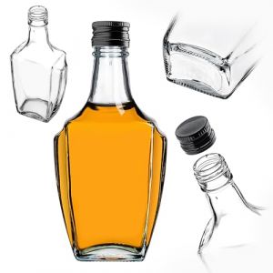 KADAX Bouteilles en verre de 250 ml avec bouchon &agrave; vis, 1 pi&egrave;ce, bouteilles vides &agrave; remplir, bouteilles de liqueur, petites bouteilles d'alcool, bouteilles de jus (noir) (KADAX, neuf)