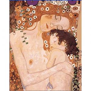 ZHXXFD Peinture Numero Gustav Klimt Amour Maternel Sans Cadre,Kits De Peinture Par Numéros Pour Enfant Adulte,40X50cm Diy Kit De Peinture Avec Toile, Pinceaux Et Peinture Acrylique,A21 (sijichun, neuf)