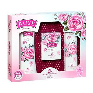 Rose Original Coffret Cadeau pour Femmes avec Lotion pour le Corps, Savon et Crème pour les Mains avec Huile de Rose 100% Naturelle Sans Paraben (AR First Aid, neuf)