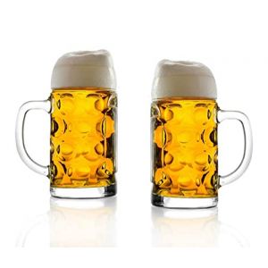 St&ouml;lzle Lausitz Oberglas ISAR Chope de 1,0 L I chope &agrave; bi&egrave;re originale Oktoberfest I Lot de 2 I verre traditionnel 2 pi&egrave;ces I lavable au lave-vaisselle I haute qualit&eacute; (Der-Porzellan-Laden, neuf)