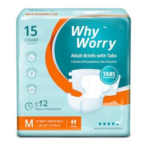 Couches Adultes pour Incontinence Grave, Changes Complets pour Homme et Femme, Culotte Absorbante Jetables pour Fuite Urinaire, Contrôle des Odeurs, Unisexe, Taille M, 15 Unités (COCO HEALTHCARE, neuf)
