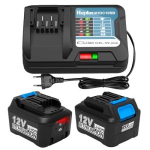 Energup 2 Pièces 12V 4.0Ah BL1041B Batterie avec Chargeur pour Makita Batterie 12V BL1040 BL1021B B1015 BL1040B BL1020 (AUKEPower, neuf)