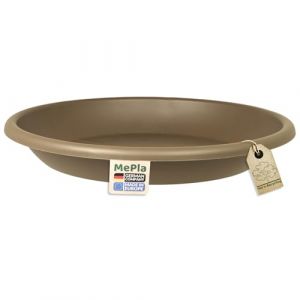 MePla Soucoupe de pot de fleurs Cilindro - Soucoupe ronde en plastique - Jardini&egrave;re r&eacute;sistante aux intemp&eacute;ries - R&eacute;sistant aux UV - Diam&egrave;tre 39 cm (int&eacute;rieur : diam&egrave;tre 28,5 cm) - Taupe (Heimwerkercenter, neuf)