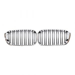 X AUTOHAUX No.51137371685/51137371686 Grille De Calandre Avant pour BMW S&eacute;rie 1 F20 Grille De Calandre De Pare-Chocs Avant Double Slat Chrome Ton Argent 1 Paire (Weisser Berg, neuf)