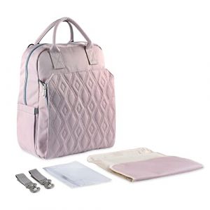 SONARIN Multifonction Élégant Sacs à Dos à Langer pour Bébé,Sacs à Langer Grande Capacité Imperméable Sac à Couches de Voyage Portable avec Matelas à Langer & Crochets de Poussette(Violet) (DOUBLE DAINTY- EU, neuf)