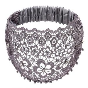 Bandes élastiques à cheveux larges en dentelle florale avec perles | Bandeau à cheveux en dentelle - Bandeau à cheveux en dentelle | Bandeau en dentelle élégant | Écharpe décorative pour cheveux pour (spellu, neuf)