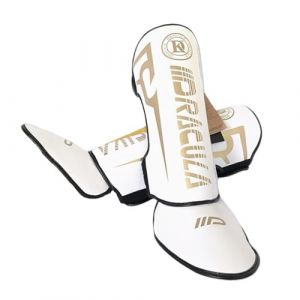 ProtèGe Tibias De Boxe,Protege Tibia Boxe Thai,ProtèGe-Tibias De Sports De Combat,Doublure,Cuir,Absorbant Les Chocs,Confort Et LéGèReté,RéGlable,Kickboxing,EntraîNement,Boxe Et Arts Martiaux (ForceRoute, neuf)