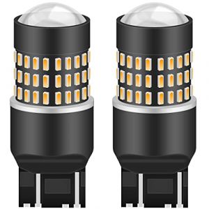 KATUR 7443 7444NA 7440 7440NA 992 Ampoule LED 900 Lumens 3014 78SMD Lentille Ampoules LED pour feu Stop Clignotant Feu arri&egrave;re Feu de recul, Orange (Paquet de 2) (KAtur, neuf)