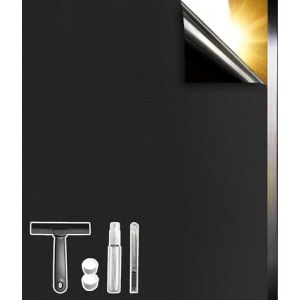 Qualsen Film Occultant Fen&ecirc;tre Noir Film Fenetre Anti Regard Opaque, Statique sans Colle Anti-UV 100% Blocage de Lumi&egrave;re Brise Vue Fenetre pour Maison Salle de Bain Chambre Cuisine (30 x 200 cm) (QualitysenseUK, neuf)