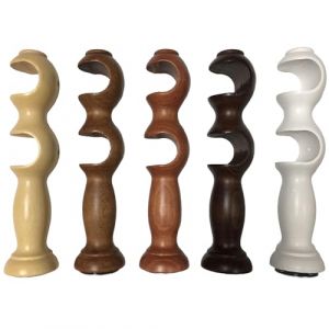 Paire de Supports de Tringle à Rideaux Double en Bois, Supports pour Tringle Diamètre 35 mm, Diverses Tailles et Couleurs, 2x Supports pour Rideaux (PAIRE DE SUPPORTS OROME) (Tendeevolution, neuf)