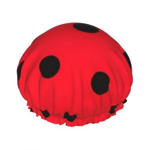 Bonnet de douche &agrave; pois pour femme et homme, r&eacute;utilisable, imperm&eacute;able, antid&eacute;rapant, s&eacute;chage rapide, grand bonnet pour cheveux longs et courts (SZCCFD08, neuf)