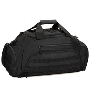 Sac de sport tactique 45 L - Sac &agrave; dos de sport, gym, MOLLE - Valise de voyage pour homme et femme - Pour camping, randonn&eacute;e, cyclisme, escalade, trekking, Noir , Sac de voyage (WenHuUK, neuf)