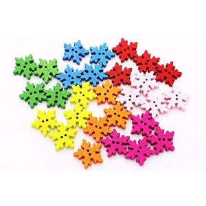 Namvo 100pcs Rouleaux de Flocons de Neige en Bois de Couleur m&eacute;lang&eacute;e Embellissements Costume de Craie Scrapbooking (BUYBOXSTAR, neuf)