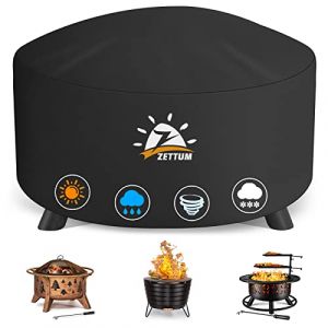Zettum Housse de Protection pour brasero de Exterieur 100 cm, Couverture Ronde imperméable pour brasero, Bâche de brasero, Tissu Oxford 600D, revêtement PU, Robuste et étanche, diamètre: 101 x 50 cm (zettum-outdoors, neuf)