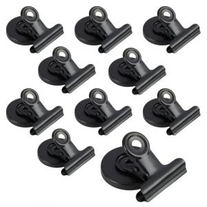 10 Pi&egrave;ces Clips Magn&eacute;tiques pour R&eacute;frig&eacute;rateur, Pince Magn&eacute;tique Frigo, Pince Aimant&eacute;e, Clips Magn&eacute;tiques, Pince Aimant, pour Maison, Ecole, Accrochage de Photos, Notes, Cartes Postales(Noir, 31 mm) (HuiXingMing, neuf)