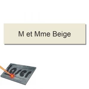 Plaque gravée pour nom boîte aux lettres autocollante 10x2,5cm personnalisée 1 à 3 lignes Beige (my-goodprice, neuf)