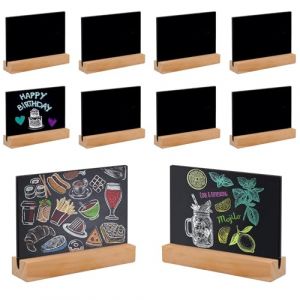 Ksvaye 10 Pièces Mini Tableau Noir Mini Ardoise de Table Petite Panneau de Tableau à Craie avec Support, Mini Ardoise Craie pour Buffet Mariage Fête Restaurant étiquette de Prix Boulangerie 7.5x10cm (FUZERUI, neuf)