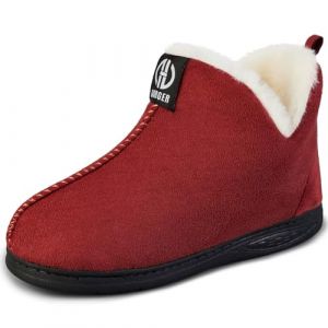 GURGER Chaussons Enfant Gar&ccedil;on Fille Hiver Chaud Peluche Montant Pantoufles de Maison Chaussons Bottes Bottines d'hiver Antid&eacute;rapantes Rouge Taille 36 37 (sanyefen, neuf)