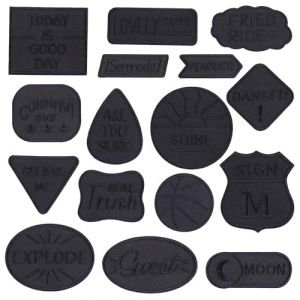 Woohome 16 PCS Broderie Patch Thermocollant, Badge Noir Patch de Broderie Appliques Patches Ecussons à Coudre Transferts Thermocollants Décalcomanies pour T-shirt, Jeans, Vêtements, Chapeaux (CXiong, neuf)
