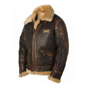 Yahbrra Veste d'hiver Volante pour Hommes Veste en Cuir de Mouton Retourn&eacute; Bombardier Remplissage Chaud Motard Manteau de Fourrure de Moto Veste en Cuir pour Hommes Doublure d'hiver Chaude (Color : B (ZFYT SHOP, neuf)