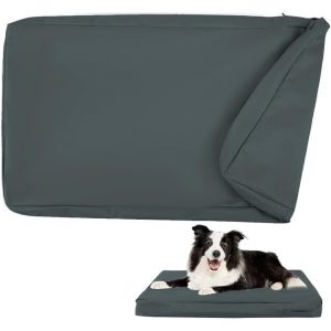 DUJUIKE Imperméable Housse de Rechange pour lit pour, Housse de Matelas pour Chien, Housse de Remplacement pour Matelas de Cage de Chien, Lavable, Housse Amovible pour Coussin pour(Gris Foncé,XXL) (Pulchlla, neuf)