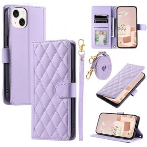 Coque avec Cordon pour Honor X5C 4G/X5C Plus/Play 10A 4G, [Housse en Cuir PU Premium] [Etui &agrave; Rabat] [Pochette de Portefeuille], &Eacute;tui de Protection pour Honor X5C 4G/X5C Plus/Play 10A 4G(Purple) (TENGLAN, neuf)