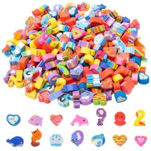 Sxutop Lot de 300 mini gommes fantaisie pour enfants - Animaux - Petite gomme mignonne - Ensemble de crayons d'école - Sac de fête - Fournitures scolaires pour les devoirs et cadeaux (Shuangxuu, neuf)
