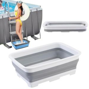 Pediluve Piscine, Bassine Pied, Bassine Pour Bain De Pieds Pliable AntidéRapant, Accessoires Pour Piscine, 37x27x11.8cm, Pour éChelles Piscines, Rincez Vos Pieds, Garde La Piscine Propre. (Blanc) (Jizhikeji, neuf)
