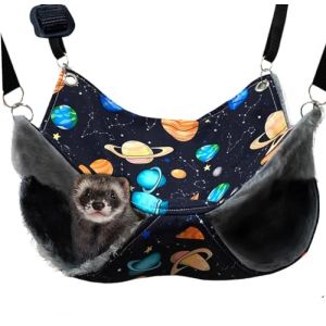 Hamac de rat furet, accessoires cage furet Guinée Pig suspendu lit hamacaCute furet Stuff Tunnel pour cage Set Fournitures 13.8inch (noir) (CosyCradle, neuf)