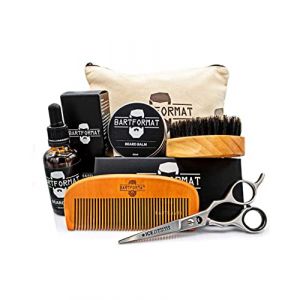 Haute Qualité Barbe Kit d'entretien 6 pièces de Barbe Format – bartöl + Baume + ciseaux à barbe + Brosse à barbe + barbe peigne + Trousse de Toilette – Le Beauty Coffret cadeau pour homme (md-gmbh, neuf)