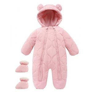 Maeau Combinaison de Neige B&eacute;b&eacute; Fille Gar&ccedil;on 12-18 Mois Grenouill&egrave;re Hiver Nouveau N&eacute; Barboteuse &agrave; Capuche Snowsuit V&ecirc;tement de Ski Chaud Combi Pilote Jumpsuit Manteau Polaire Veste en Duvet Body Rose (YOUXINGEU (Livraison sous 5 &agrave; 12 jours）, neuf)