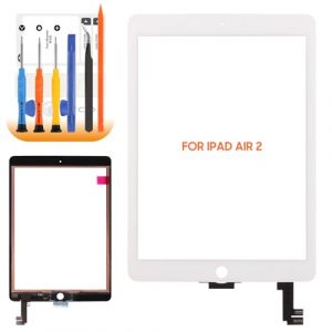 AGCUT Ecran Tactile pour iPad Air 2 Touch Screen pour iPad Air 2nd G&eacute;n&eacute;ration A1566 A1567 9,7 Pouces Digitalizer Num&eacute;riseur Panneau avec R&eacute;paration Kit, Pas Ecran LCD (Blanc) (Greentrace, neuf)