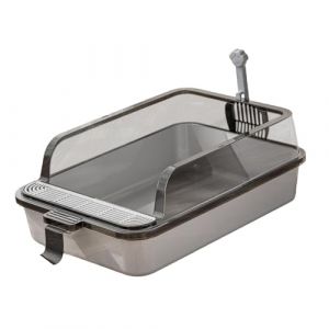 Baoblaze Bac à litière pour Chat bac à litière pour Chat Ouvert Haut PP Chat bac à Sable Bassin de Sable Chaton Pot Toilette Chat litière pour Lapin Chien, Gris (Baoblaze Online, neuf)