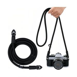 UYRVAPE Sangle pour appareil photo en corde noir, Courroie de cou pour appareil photo, 105 cm Bandouli&egrave;re en corde en nylon Pour lunettes de miroir/petits appareils photo (XU YANG DE DIAN, neuf)
