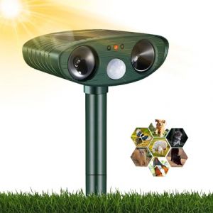 Répulsif Chat Ultrason, Répulsif Chat Exterieur, Répulsif pour Chats Solaire, répulsif à ultrasons avec Détecteur de Mouvement pour Jardin Cour Contre Les Chats Chiens Renards Oiseaux Rats (Suchenkeji, neuf)