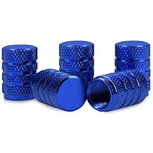 kwmobile 5en1: Capuchons de Valve - Capuchons en Métal pour Voiture Moto Vélo Pneus - Bleu (SX-Commerce, neuf)
