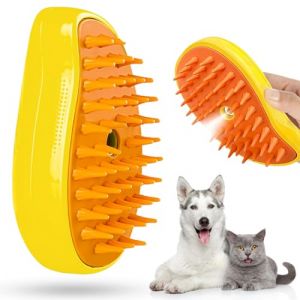 Tuofang Brosse Chat Vapeur, 3-en-1 Cat Steamy Brush, Brosse Vapeur pour Chat et Chien, Brosse à Vapeur de Massage pour Toilettage pour Chat (jaune) (ywgehao, neuf)