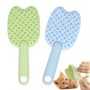 Gwtdtoad Brosse De Toilettage Pour Chat,2 Pi&egrave;ces Accessoires de Bain &agrave; Double Face Apaisante pour Animaux,Enl&egrave;ve-Poils Pour Chat - Pour Int&eacute;rieur Ext&eacute;rieur Maison Salle de Bain Douche Lavage (tukesad, neuf)