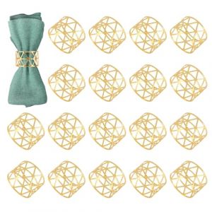 18 Pi&egrave;ces Rond de Serviette Dor&eacute;, Boucle de Serviette de Table &eacute;vid&eacute; Vintage, Anneau Serviettes en M&eacute;tal, Rond de Serviette pour La D&eacute;coration de Table de Mariage, R&eacute;union de Famille (Xiongyizz, neuf)
