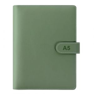 Classeur &agrave; Anneaux A5 en Cuir - Couverture Rechargeable &agrave; 6 Anneaux pour Papier de Remplissage A5 - Classeur Budget Planner pour L'&eacute;cole, la Maison, le Bureau (Papier Int&eacute;rieur non Inclus) Vert Fonc&eacute; (INCNMAD, neuf)