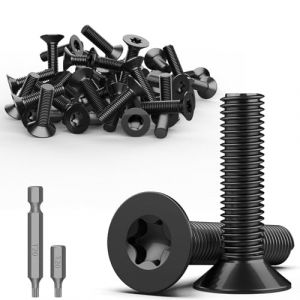 TXXATX 30 Pièces Vis à Tête Fraisée Torx M4 x 20 mm Vis en Acier Inoxydable A2 V2A Vis à Métaux Noir Vis à Tête Plate Visserie Vis Inox Vis à Machine Filetage Complet avec Embout Torx T20 (JiaFangTrading, neuf)