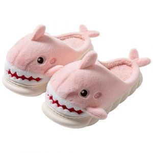 Pantoufles animaux pour femmes Chaussons de requin Chaussons en coton d'hiver doux et chauds en peluche (Pink, Adulte, Femme, 40, Num&eacute;rique (intervalle), Syst&egrave;me Taille Chaussures EU, 41, Moyen) (YILANLAN, neuf)