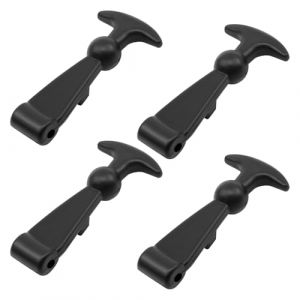 MISIQIMA 4 Pi&egrave;ces Attache Capot Caoutchouc, Noir Attache de Capot en Caoutchouc Robuste, T Supports de Capots &Eacute;lastiques Flexible pour Bo&icirc;te &agrave; Outils, Chariot, Moteur de Voiture (AMSQ EU, neuf)