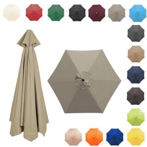 350CM/8 Baleines Auvent De Remplacement Pour Parasol De Jardin, Toile De Parasol Déporté, Housse De Rechange Pour Parasol D'extérieur, Polyester Anti UV 50+(Top color,8 RIBS/350CM(11.5FT)) (杜威威贸易, neuf)