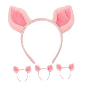 UKCOCO Serrage-Tête Oreilles de Cochon 4Pcs Élastique pour Cosplay Accessoires de Déguisement Adorables Ajustement Confortable pour Garçon et Filles et Adultes pour Halloween et Fêtes (Gaporgira, neuf)