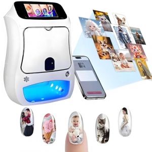 Imprimante d'art d'ongle, machine d'impression couleur d'ongle mobile portable avec écran tactile, machine d'impression d'art d'ongle bricolage de contrôle intelligent 3D pour manucure de salon à domi (TYUYYU, neuf)