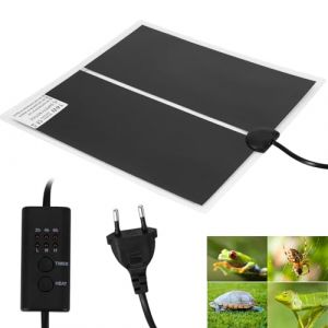 ALLOMN Tapis Chauffant pour Reptiles, Tapis Chauffant R&eacute;glable pour Reptiles avec Thermostat pour Animaux de Compagnie, Tortues, Serpents, L&eacute;zards, Gecko, Araign&eacute;es (14W 28x28cm) (Philharmonic city, neuf)