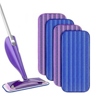 4 Pi&egrave;ces pour Swiffer Wetjet Microfibre Lavable Kit, 30x14cm Lingette Balai pour Swiffer Wetjet, Lingette pour Swiffer Wetjet Reutilisable, pour Nettoyer Les Sols Secs, Humides (Anilalowbility, neuf)
