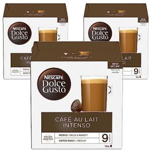 NESCAFÉ Dolce Gusto Dosettes De Café Lait De Intenso, 16 Capsules (Pack De 3 - Total 48 Des Capsules, Des 48 Portions) (LOGAN MALL, neuf)