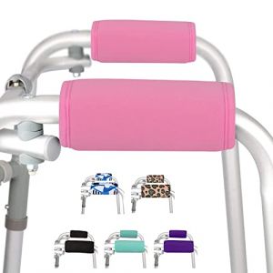 supregear Poignées Rembourrées pour Déambulate, 2-Paquet Coussinets pour Poignée Confortable Doux pour Fauteuil Roulant à Béquille Walker, Accessoire de Mobilité Respirant Antidérapant (Rose) (J&D Tech FR, neuf)